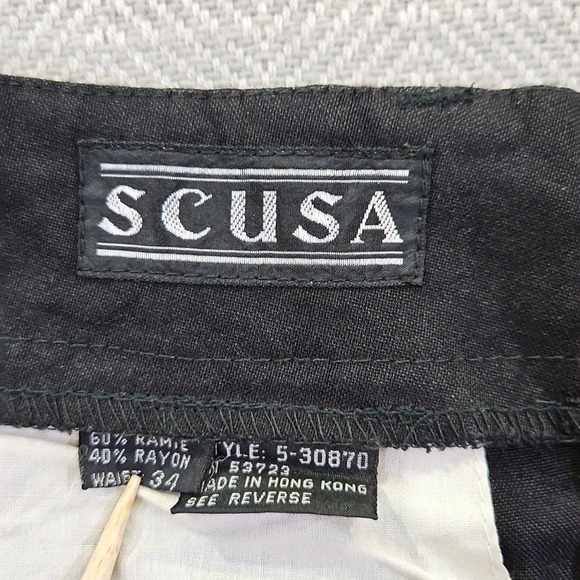 Scusa Pleated Shorts Size 34 Black 10" Inseam Style 5-30870 EUC Quiet Luxury - Picture 10 of 10